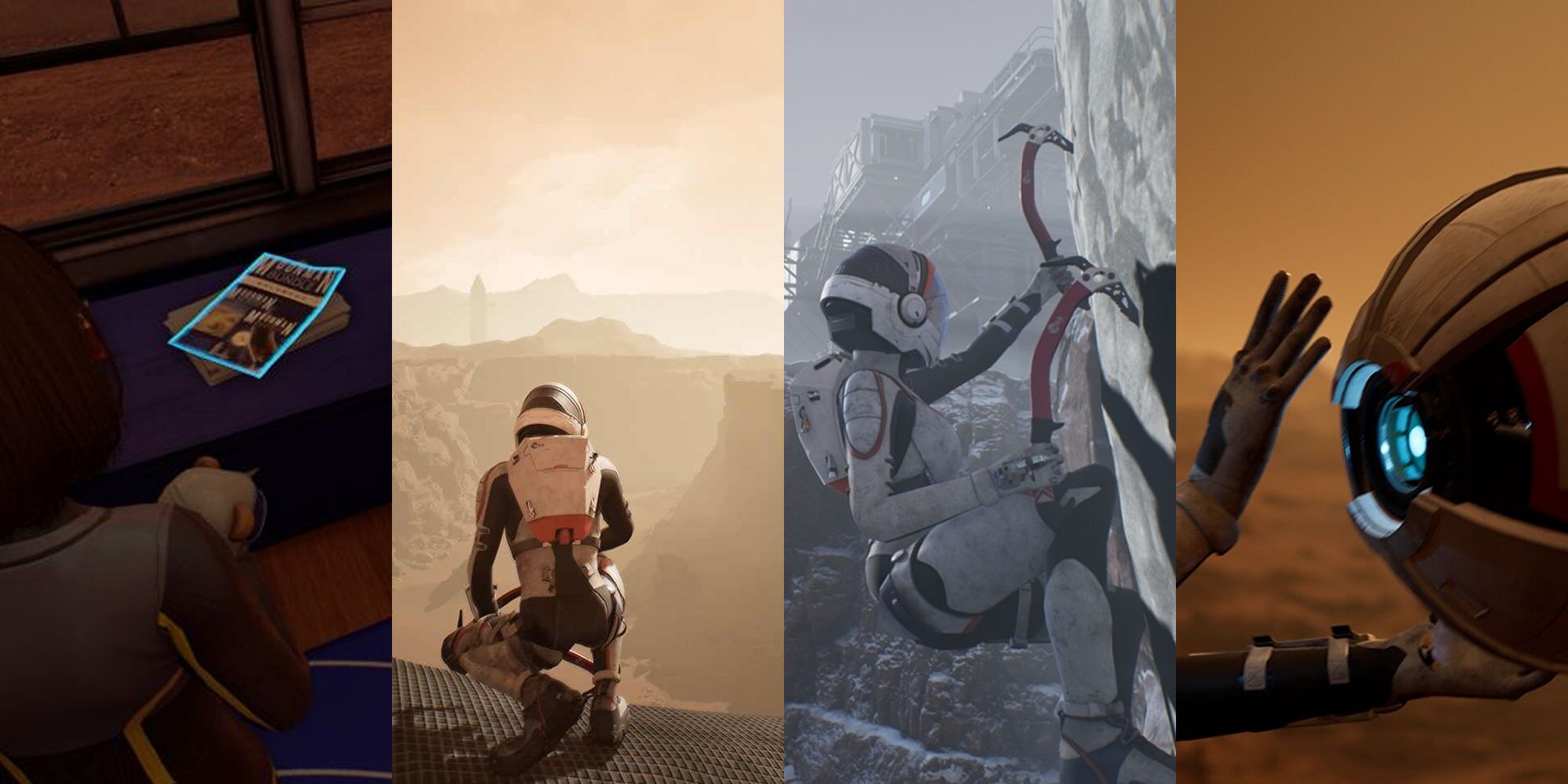 A Split Image Showing Scenes From Deliver Us Mars