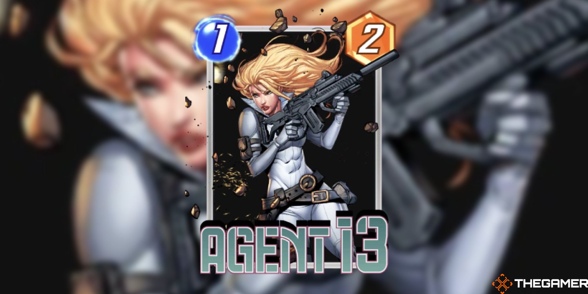 Card art of Agent 13 by Eduardo Mello and Ryan Kinnaird from Marvel Snap