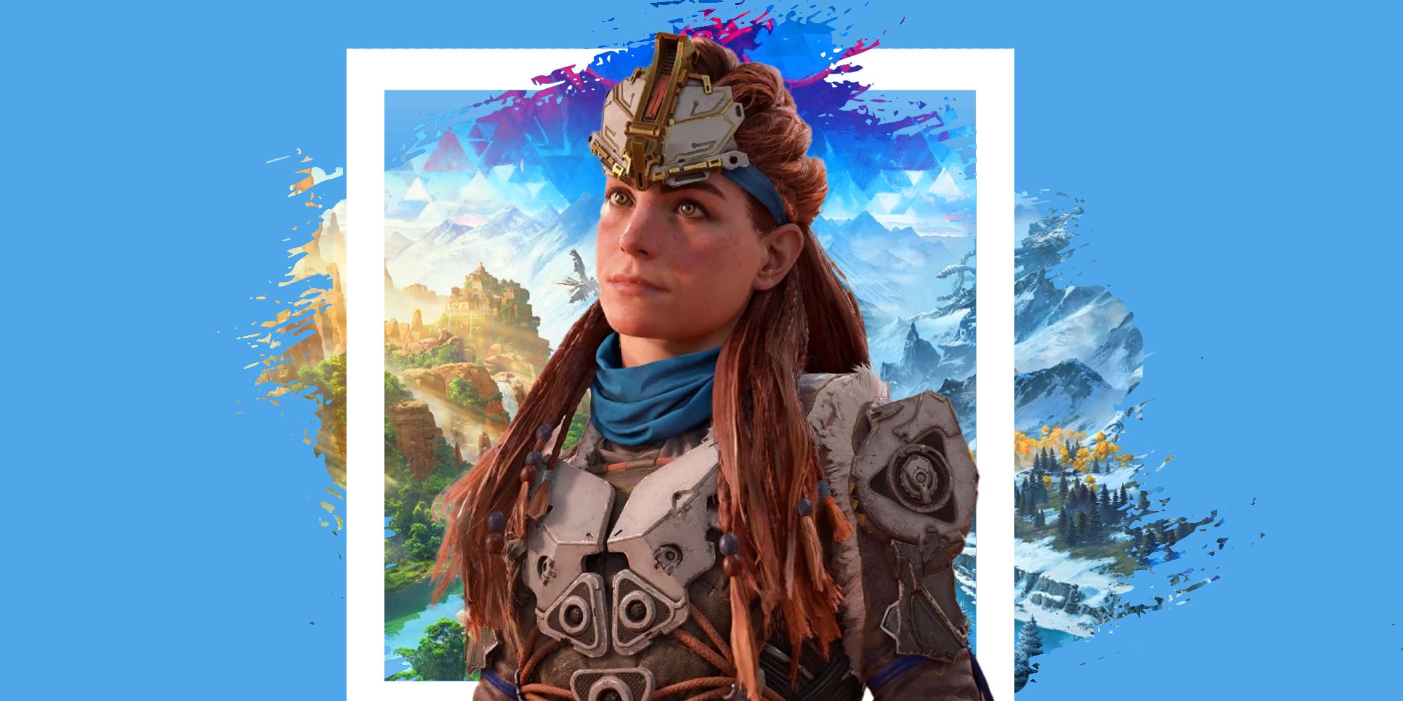 Aloy with a Call of the Mountain background