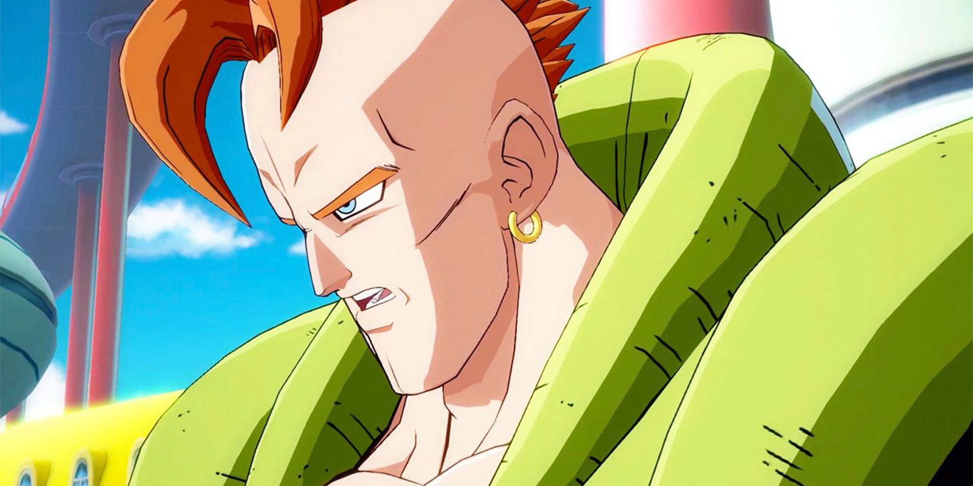 android 16 talking to someone off screen in dragon ball z fighterz