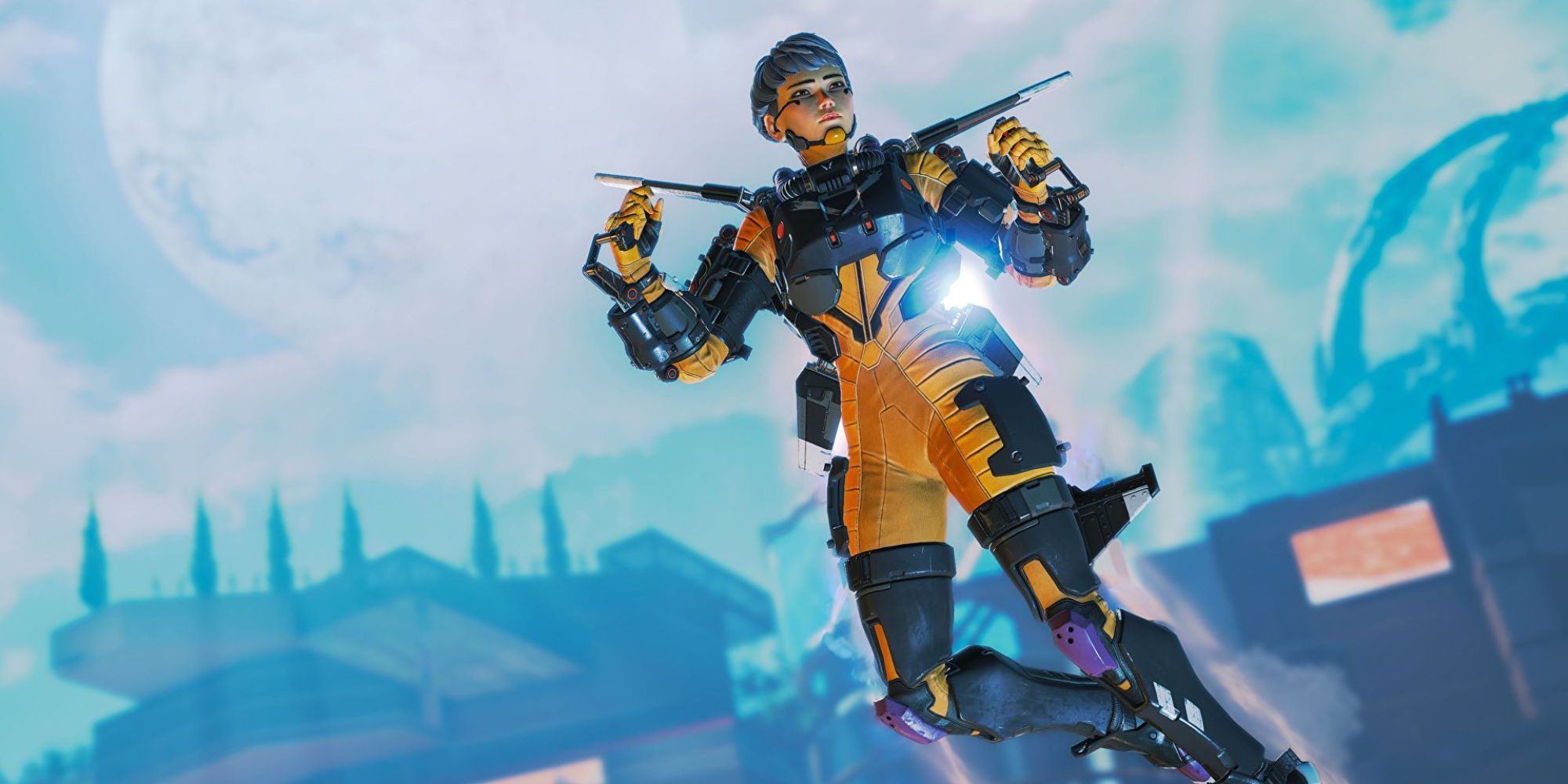 Apex Legends - Valkyrie flying through the sky promo image