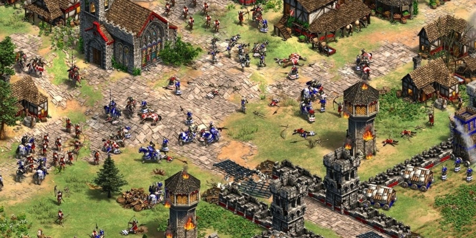 Age Of Empires 2: A Town Under Siege From An Enemy Force