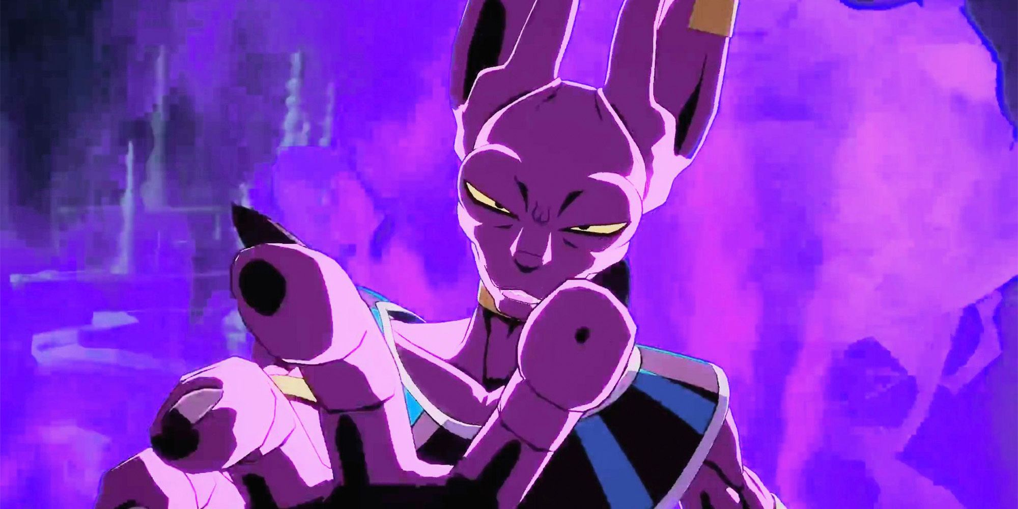 beerus preparing his special attack in dragon ball fighterz