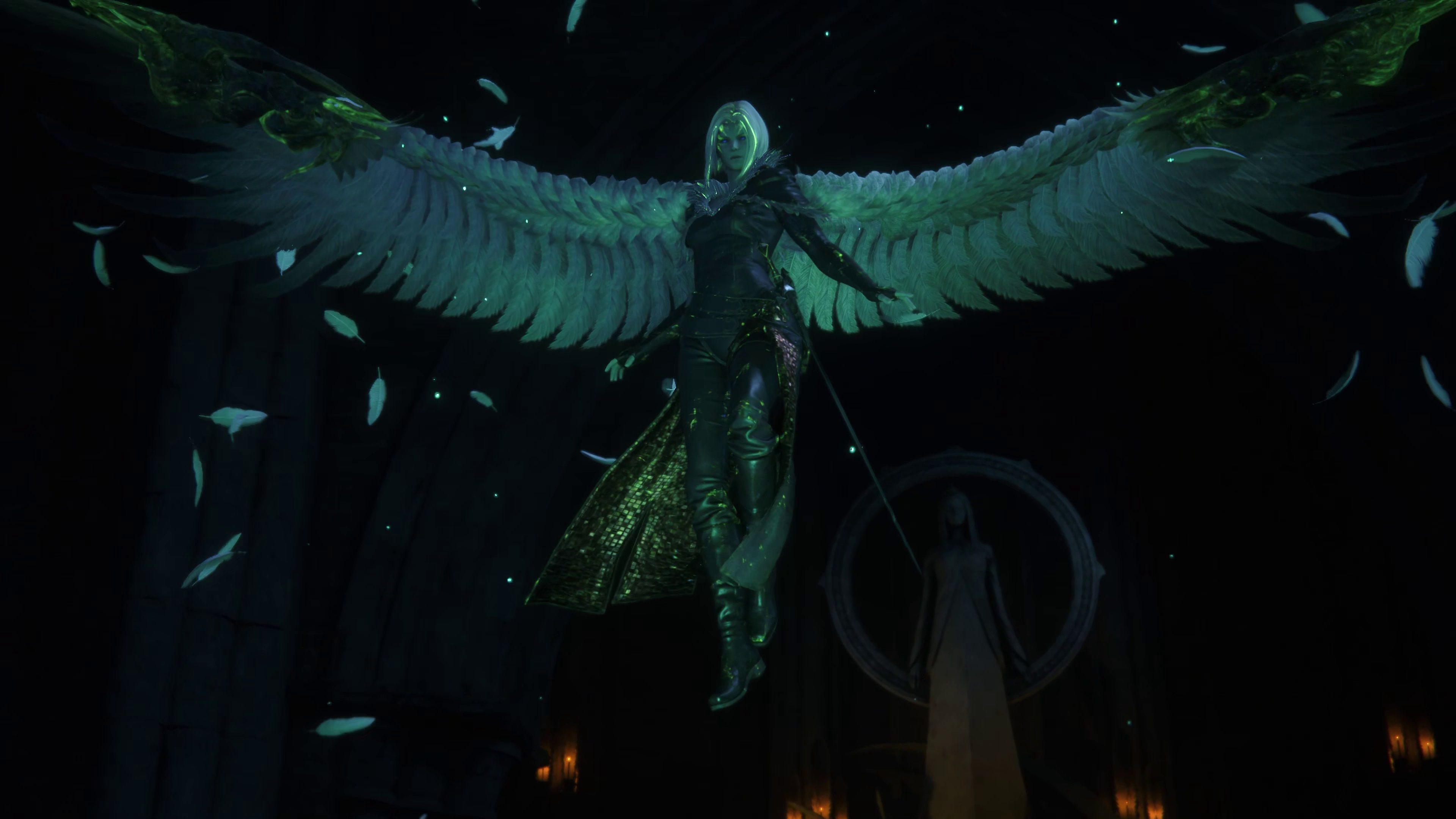 Benedikta half transformed into Garuda in Final Fantasy 16.