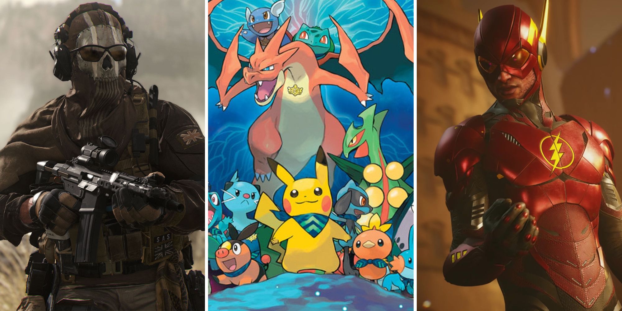 Ghost from Modern Warfare 2, a bunch of Pokemon, and The Flash