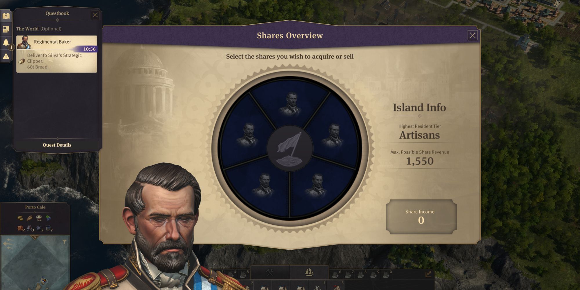 Buying Shares from AI controlled islands in Anno 1800