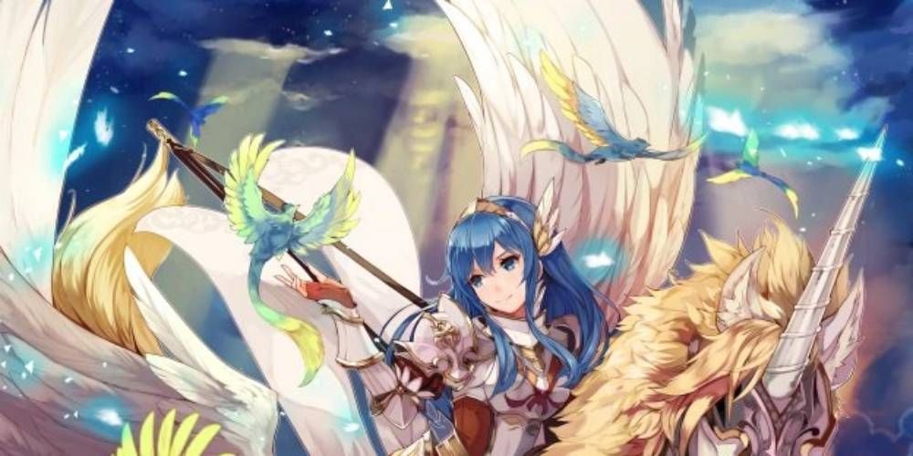 Caeda Fire Emblem 0 flying on her pegasus