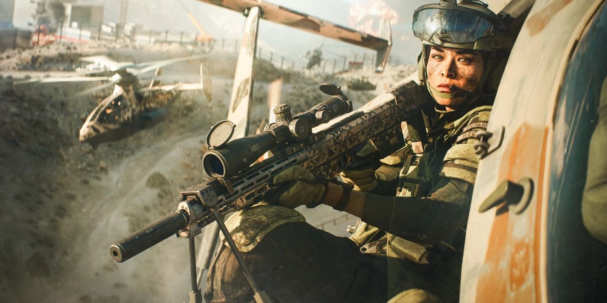 Camila Blasco holding a gun in Battlefield 2042.
