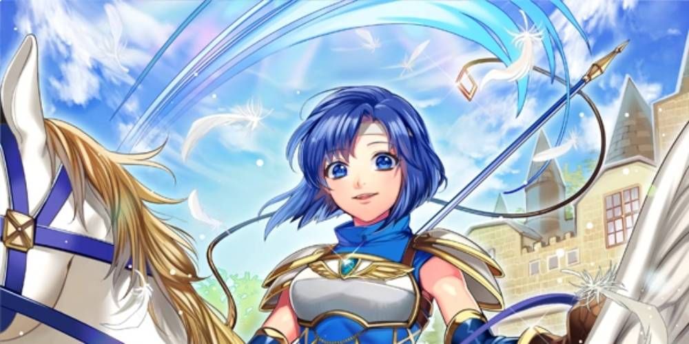 Catria Fire Emblem 0 against a castle backdrop