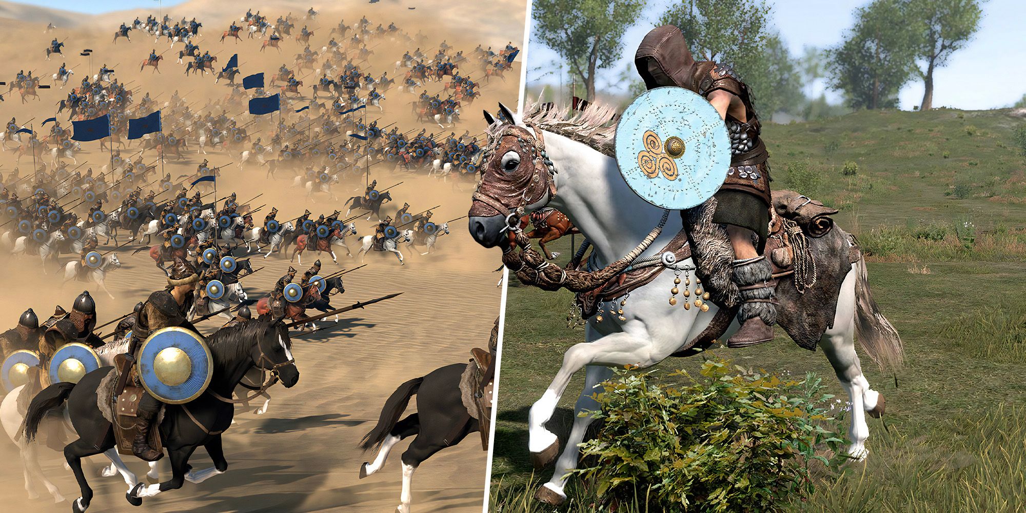 cavalry charging against each other in mount and blade 2