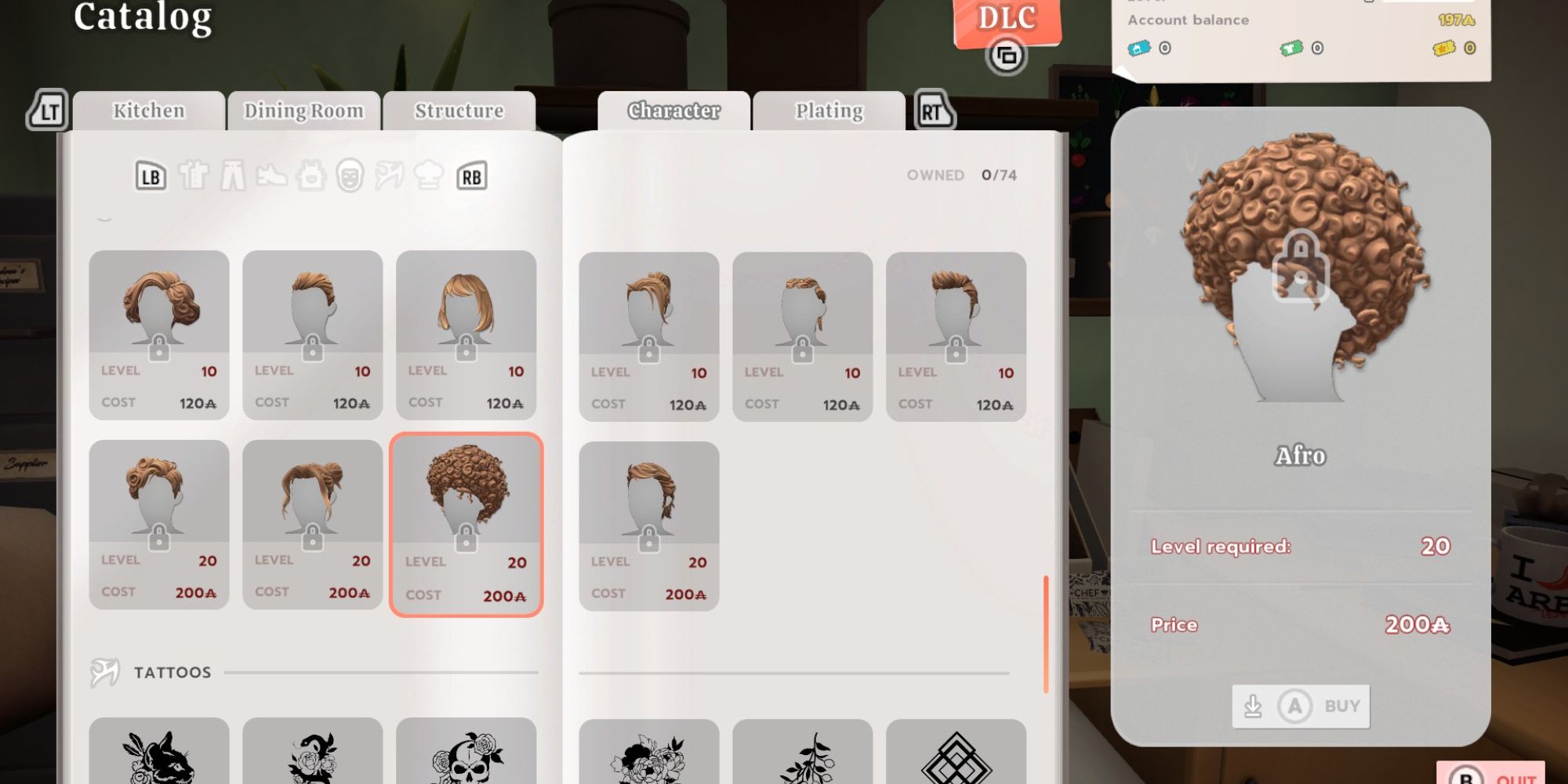 hair options for player in catalog