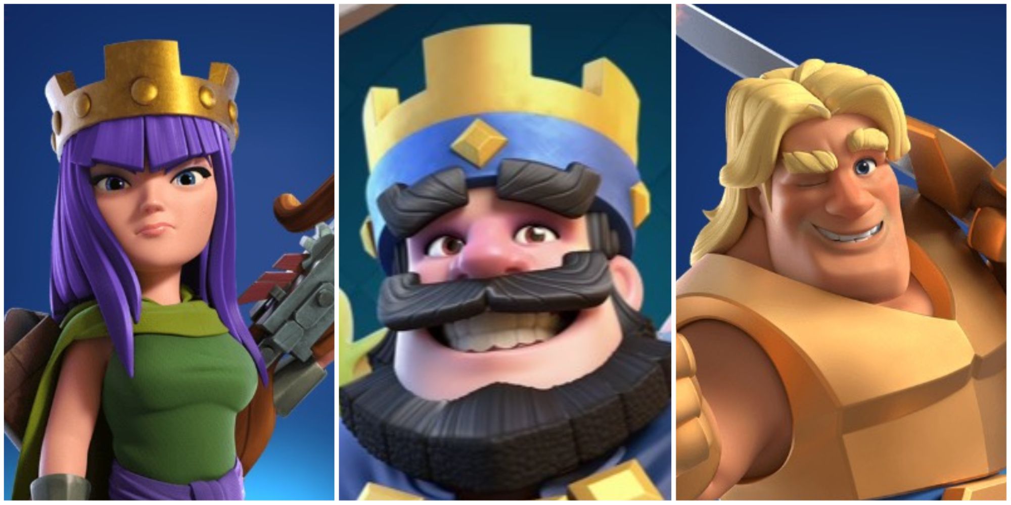 Clash Royale Man With Archer Queen and Golden Knight