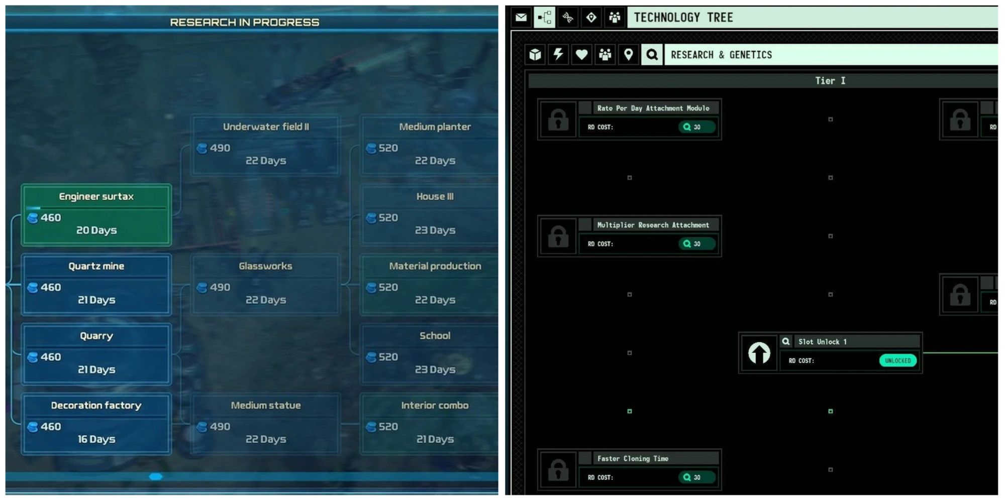 Aquatico Versus Surviving The Abyss: The Research Trees Of Both Aquatico And Surviving The Abyss