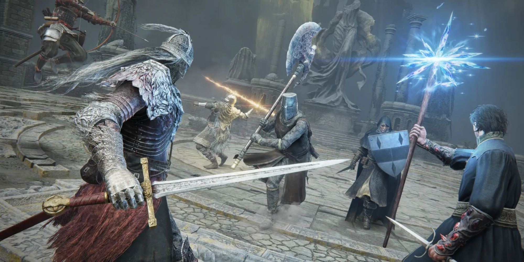 screenshot of elden ring players in coloseum