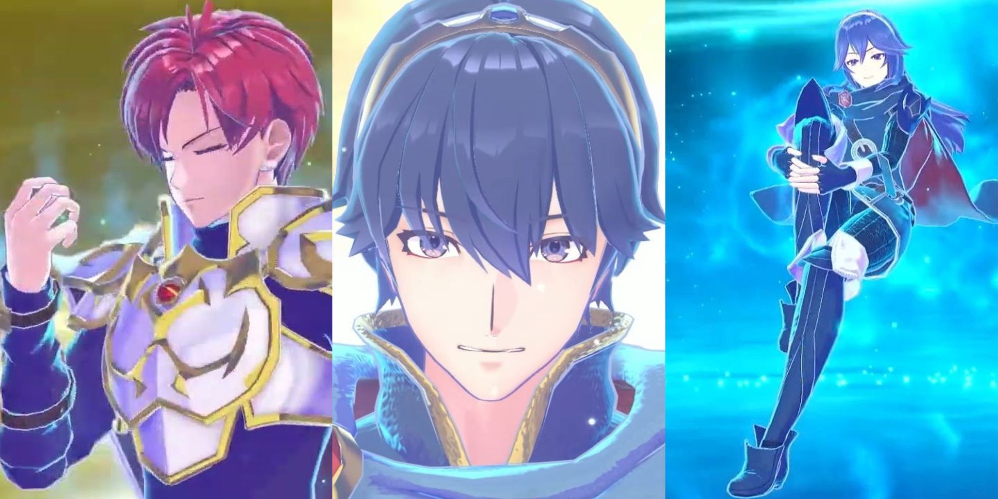 Fire Emblem Engage paralogues - Leif, Marth, and Lucina in cutscenes.