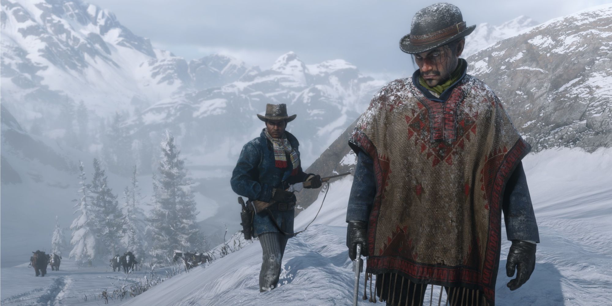 red dead redemption 2 players in the mountains