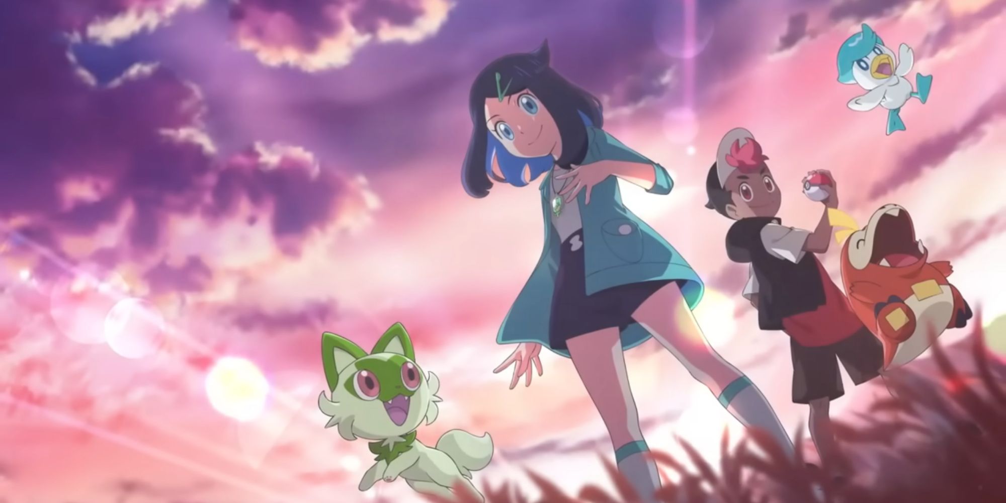 liko and paldea starters in the pokemon anime