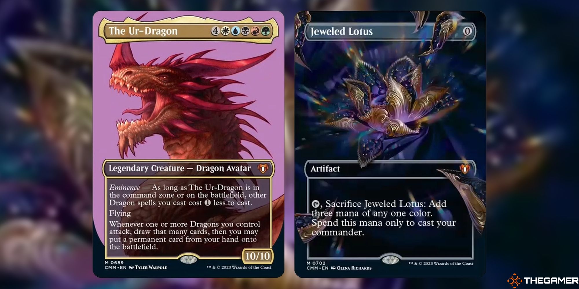 MTG The Ur-Dragon and Jeweled Lotus from Commander Masters