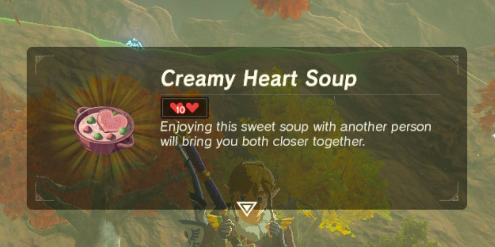 Creamy Heart Soup Description from The Legend of Zelda: Breath of The Wild