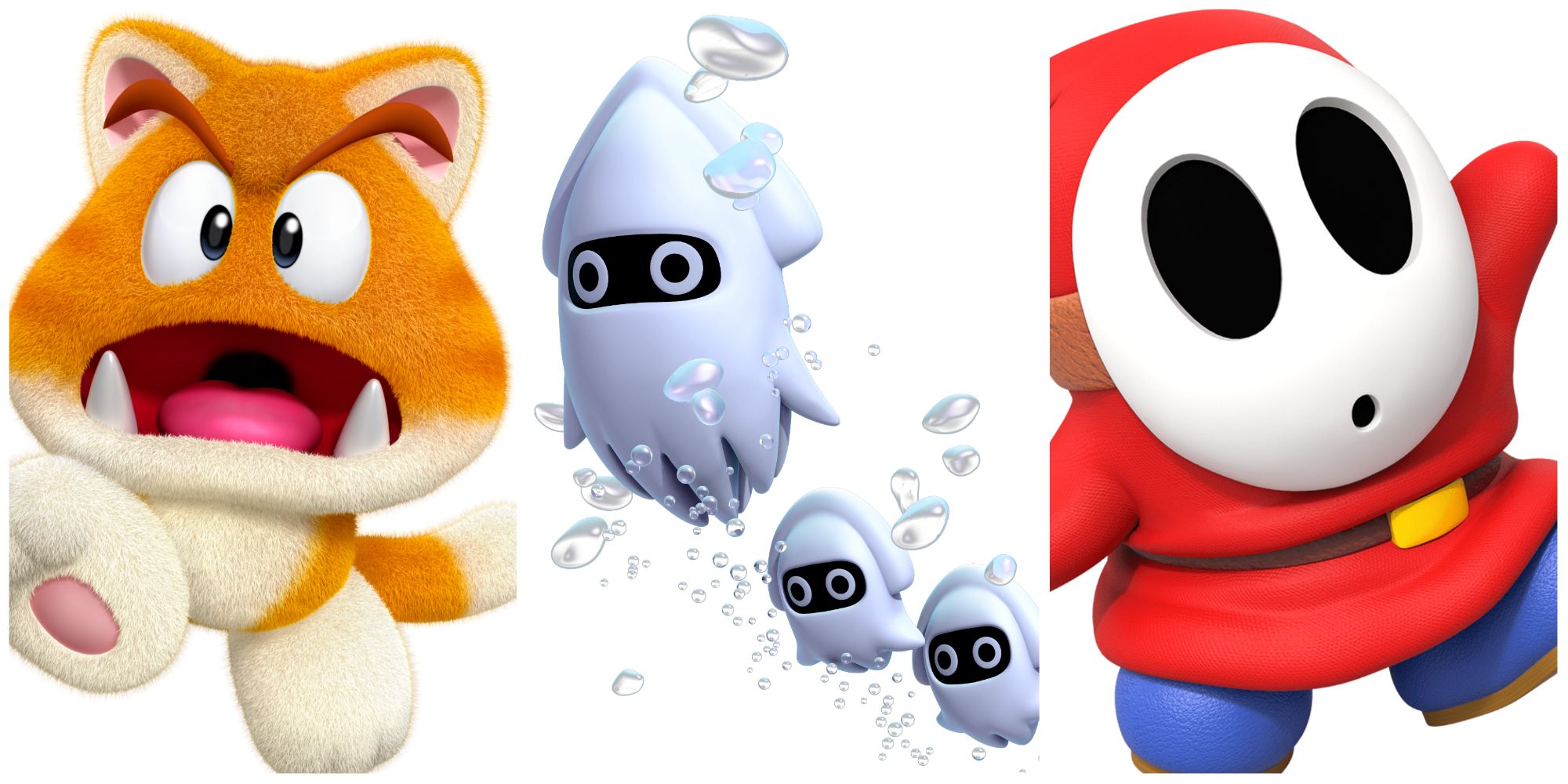 Cutest Enemies In Super Mario Bros - Cat Goomba, Blooper, Shy Guy