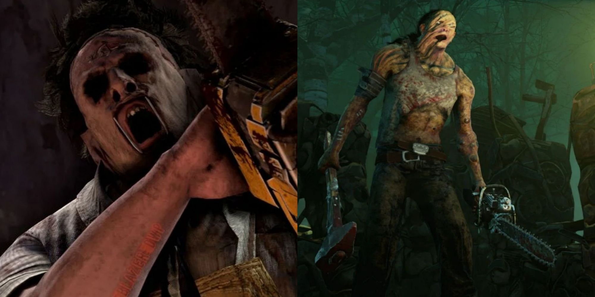 Dead By Daylight Shot of Leatherface and the Hillbilly