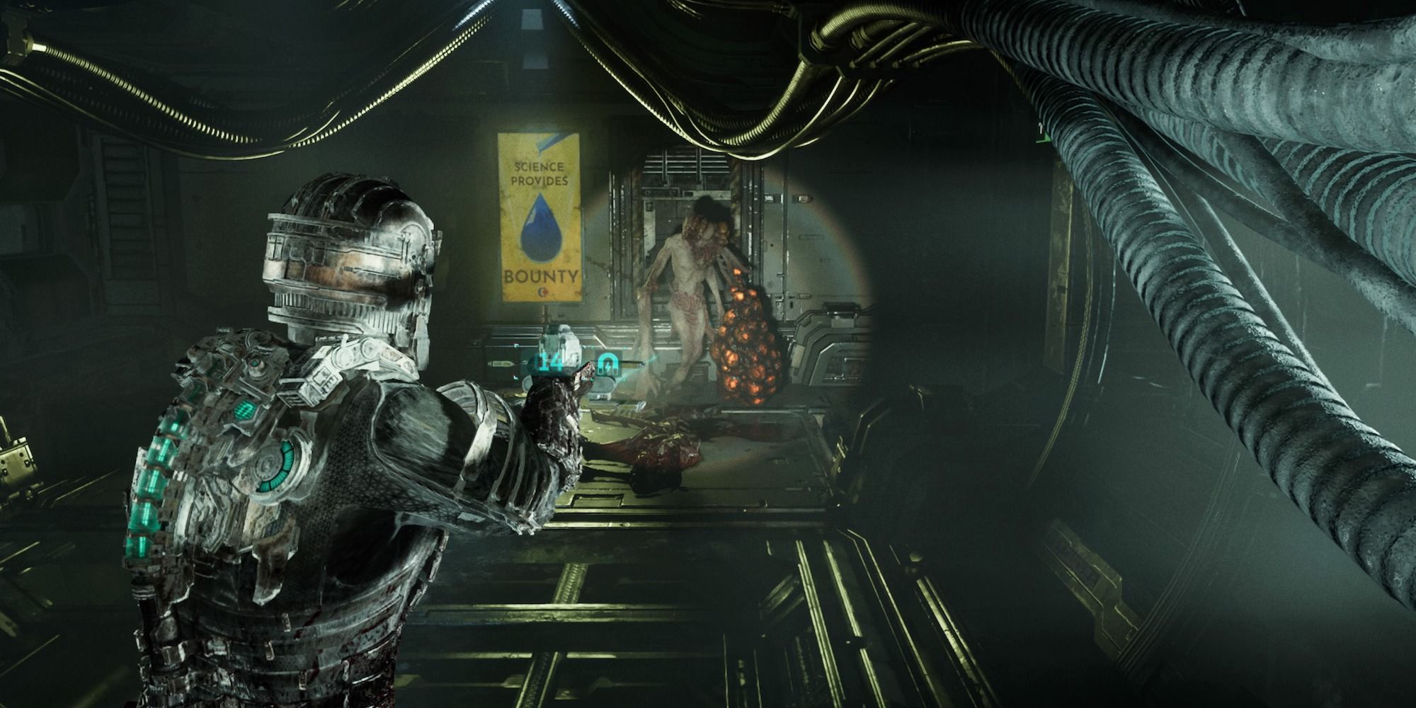 Dead Space aiming at exploding necromorph