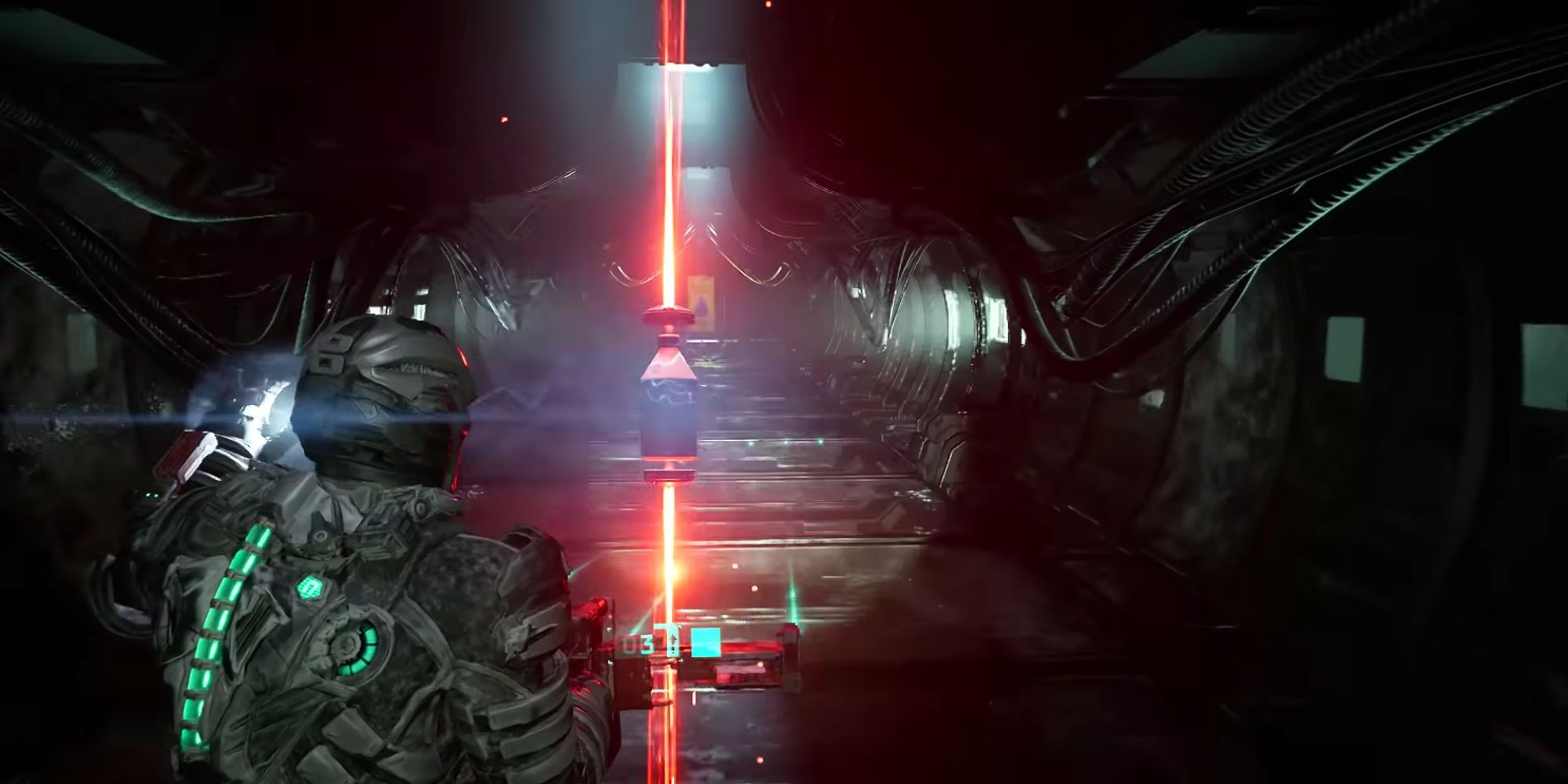 A lightsaber made out of the Line Gun's alternate fire and a bottle in Dead Space.