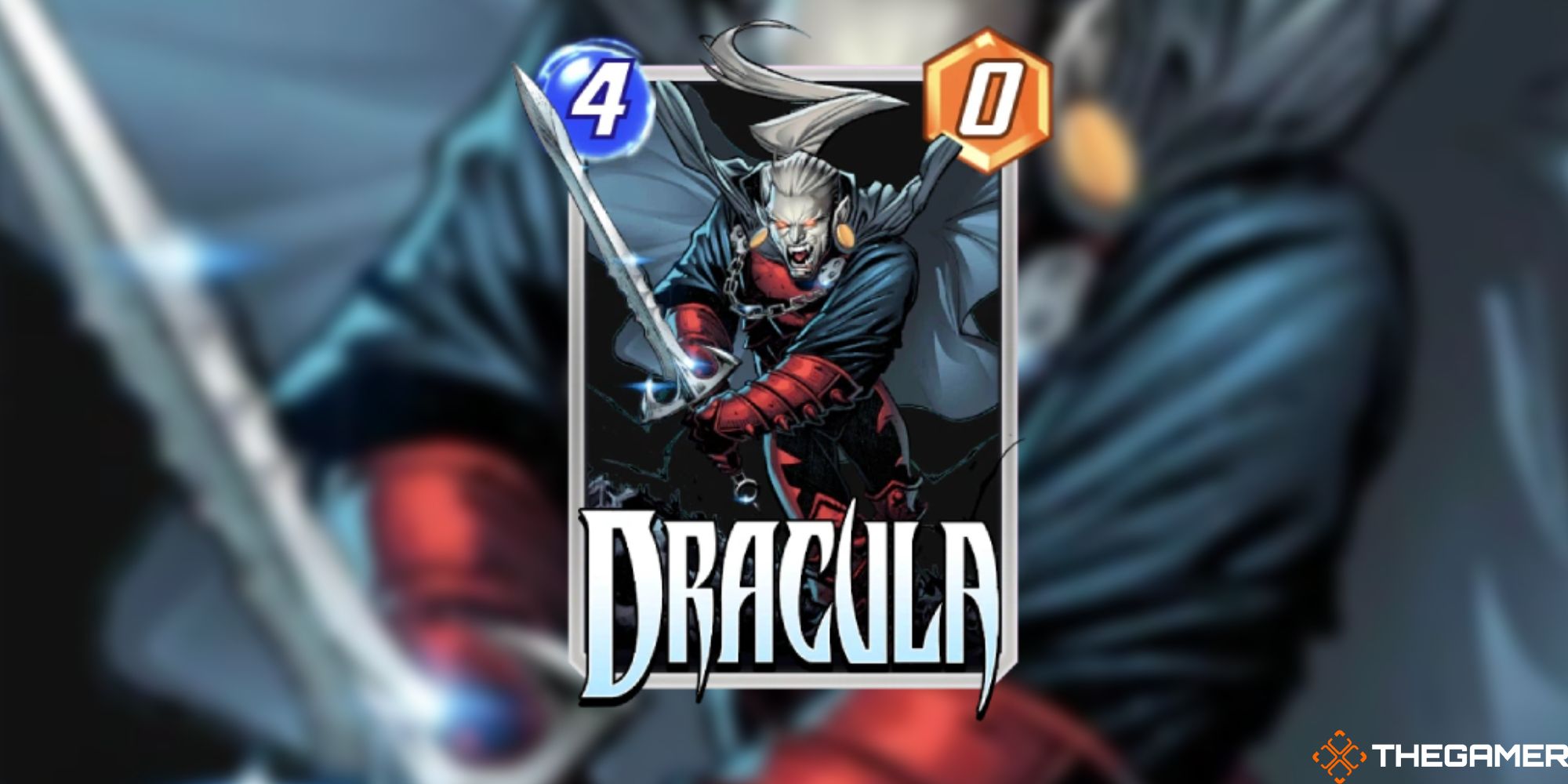 Card art of Dracula by Ryan Kinnaird and Combo Break from Marvel Snap