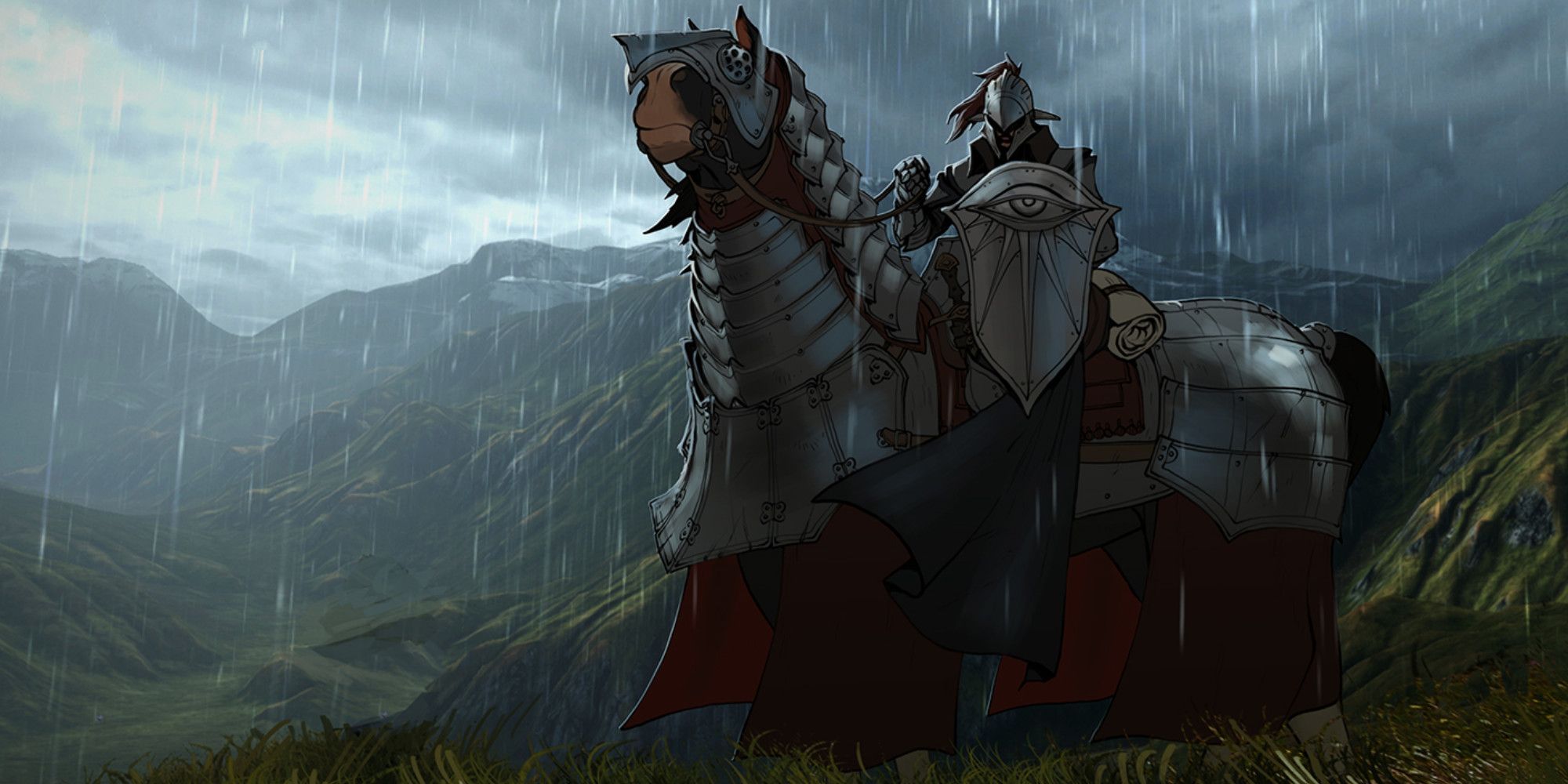 Dragon Age knight on a horse