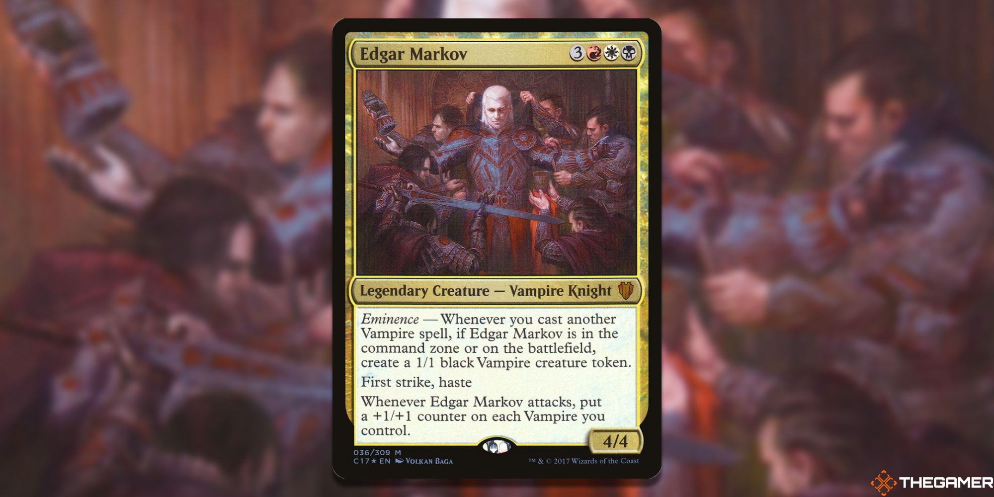 Image of the Edgar Markov card in Magic: The Gathering, with art by Volkan Baǵa