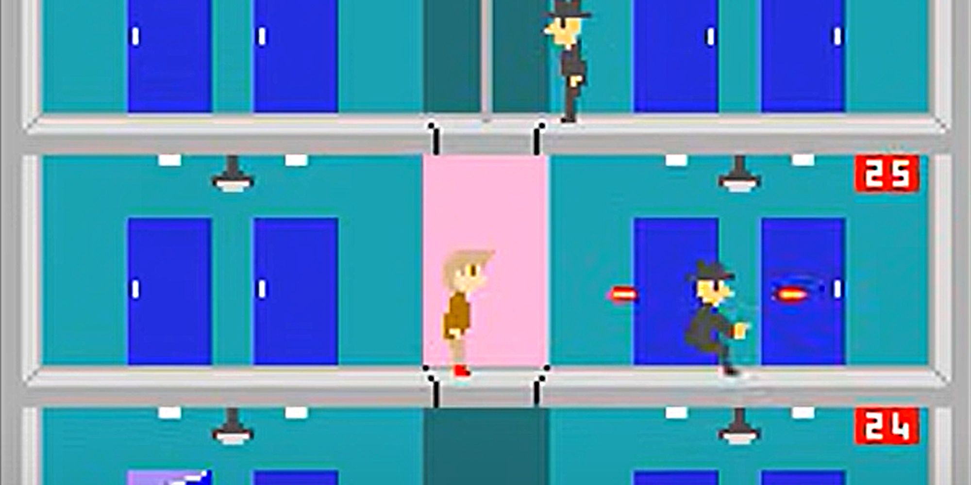 Elevator Action Shooting Enemies