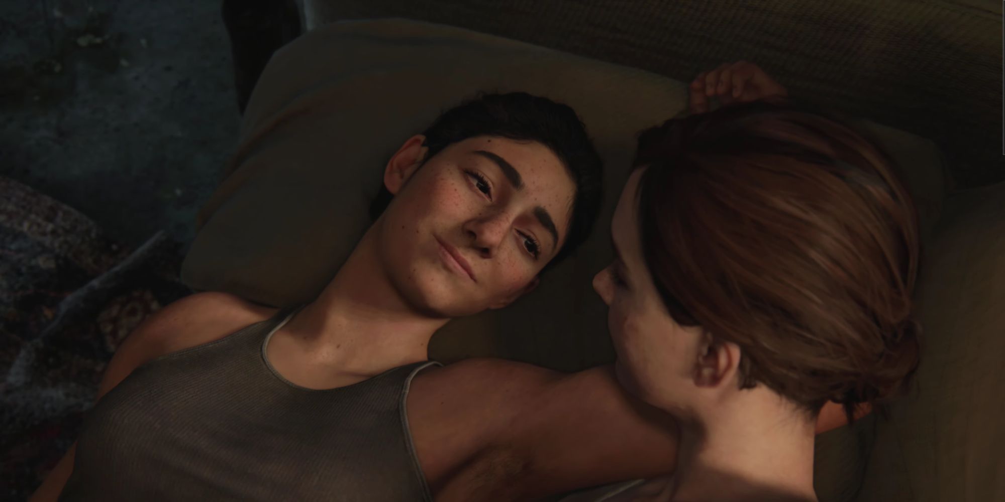 Ellie and Dina in The Last of Us Part 2.