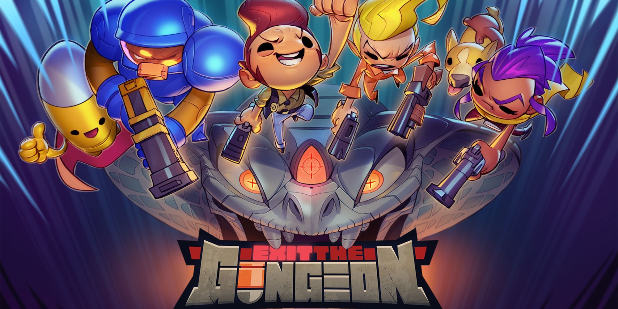 Exit The Gungeon Title Art With Characters And Logo