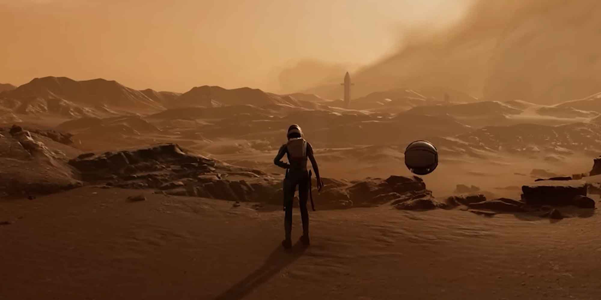A panoramic view of Mars in Deliver Us Mars