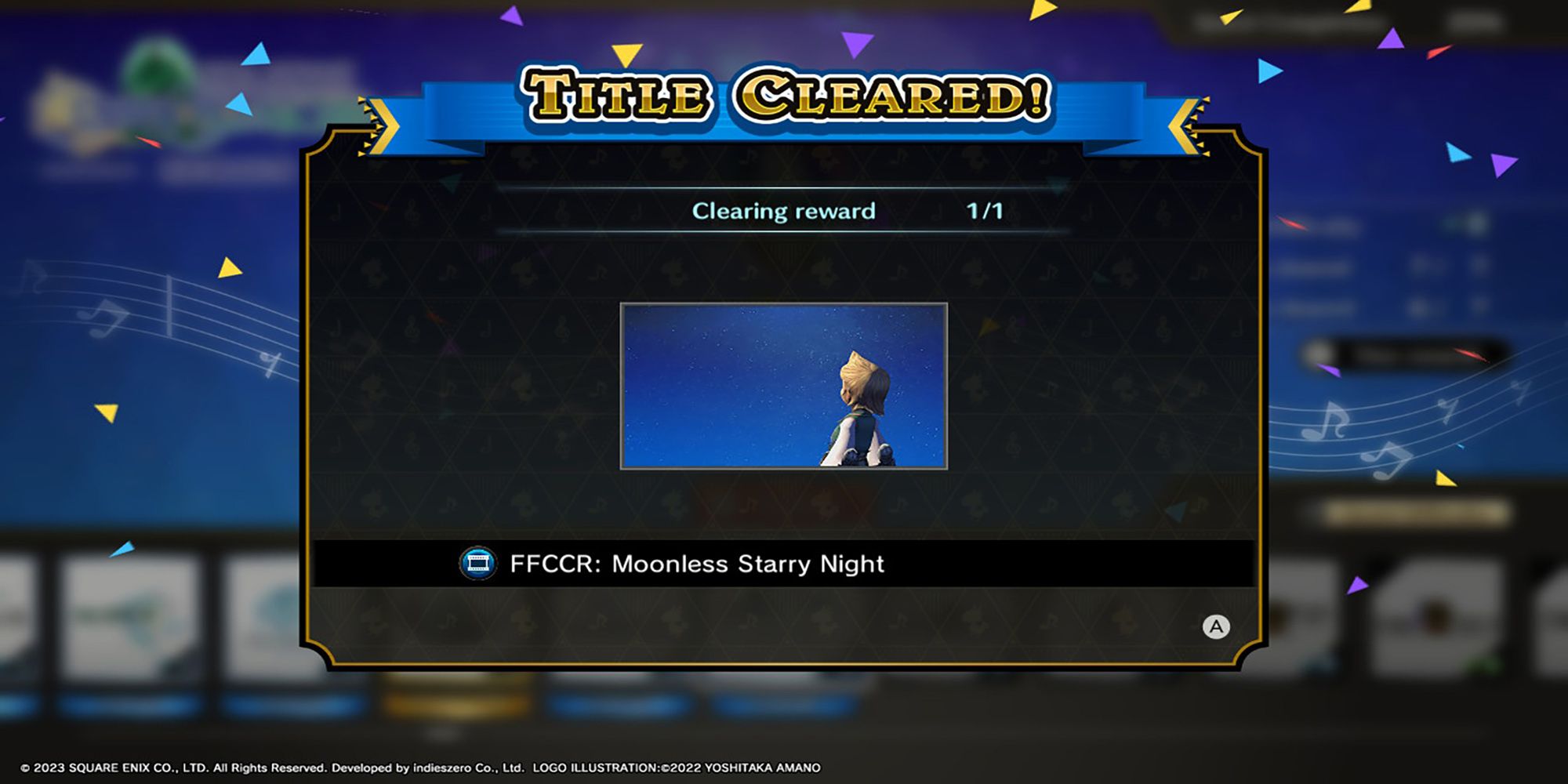 The Evenet Music Stage "FFCCR: Moonless Starry Night" unlocks after clearing FFCCR in Theatrhythm's Series Quest mode.