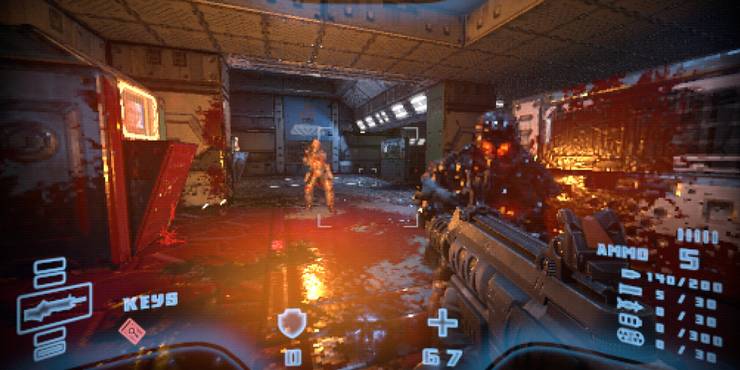Fighting enemies in Prodeus