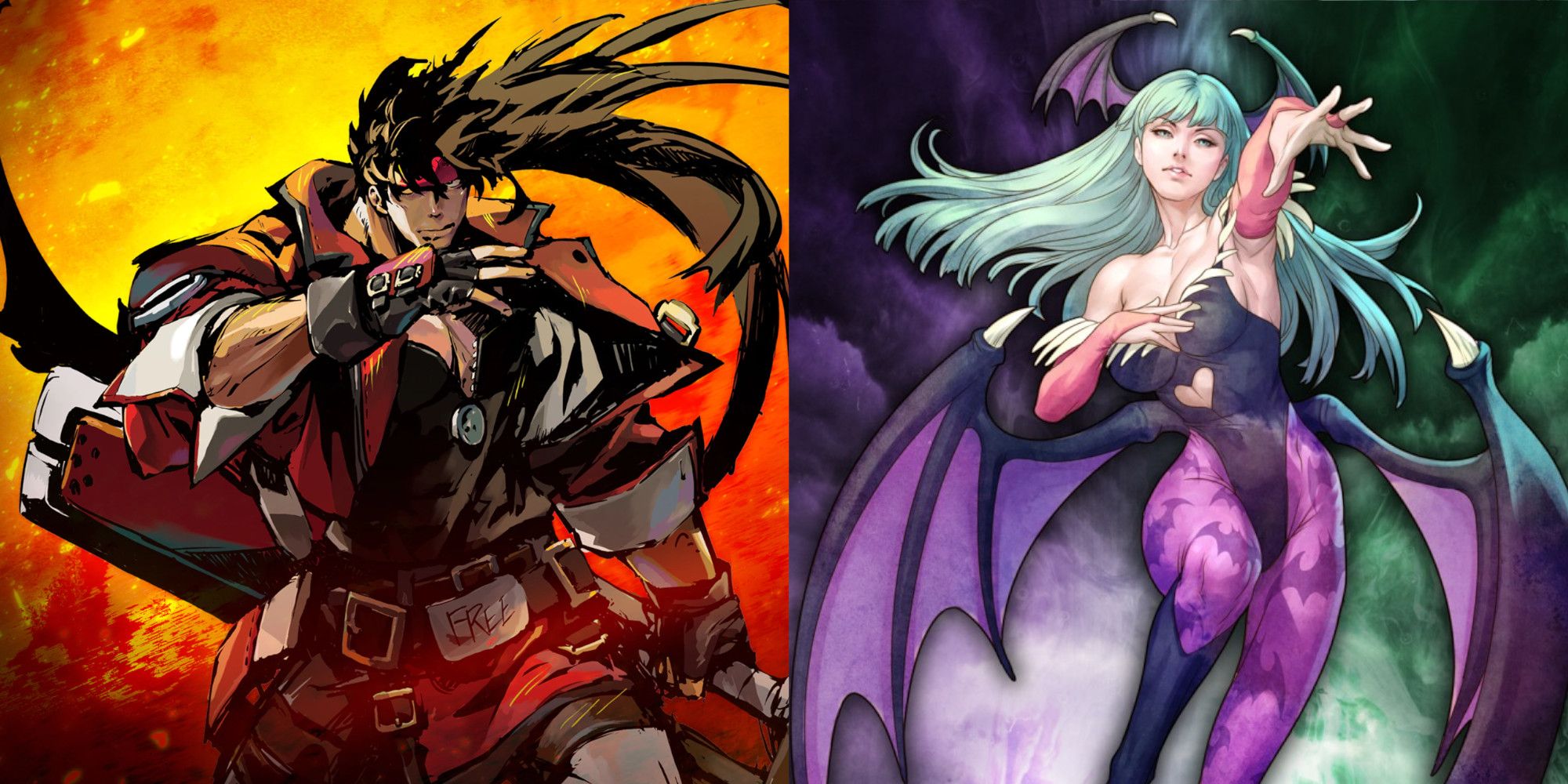 Sol Badguy from Guilty Gear and Morrigan from Darkstalkers
