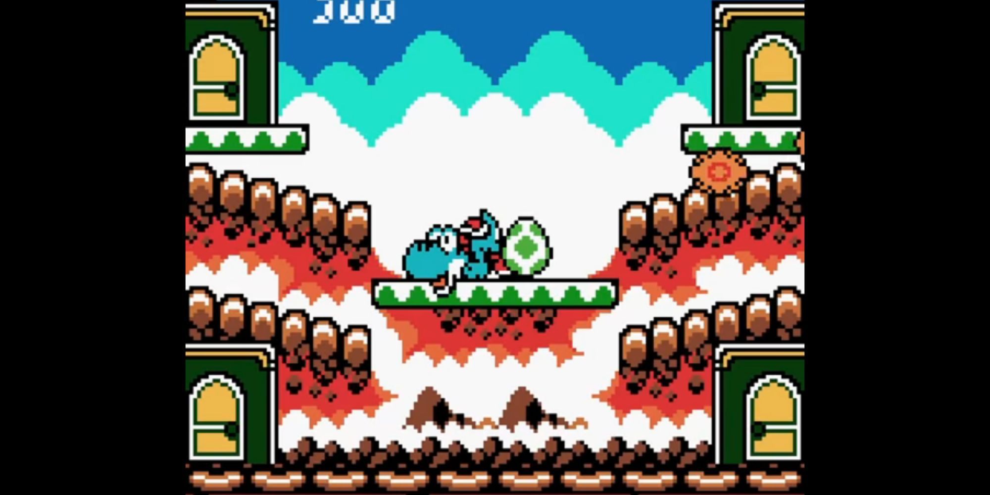 Yoshi lays on a platform with an egg behind it in Game and Watch Gallery 3