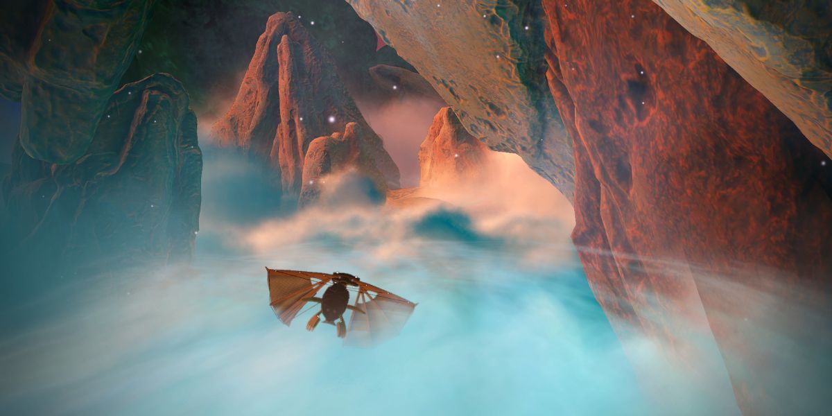Heaven's Vault Screenshot Glider In Mountains