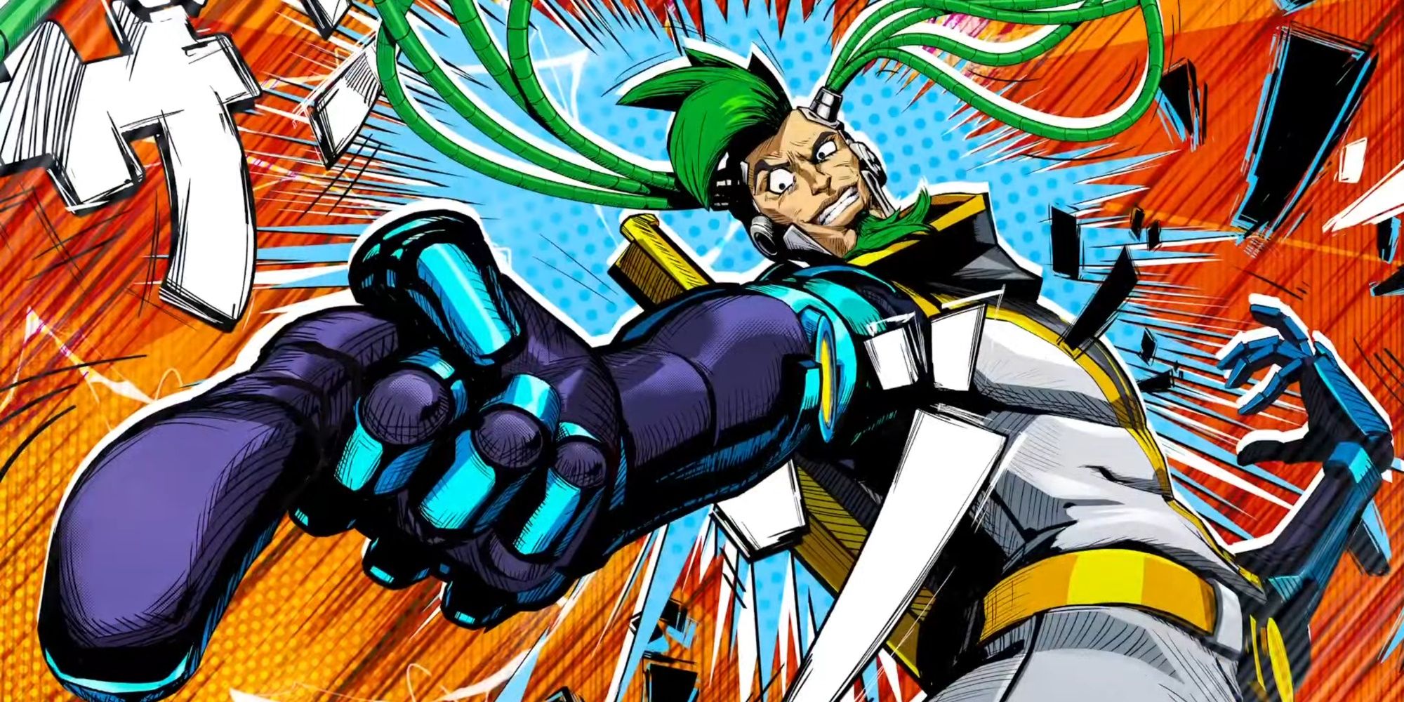 Hi-Fi Rush image of Zanzo performing a pose from Jojo's Bizarre Adventure