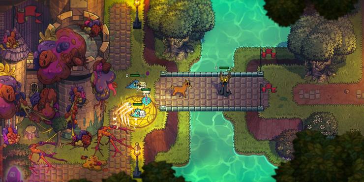 Horse form fighting enemies in Nobody Saves the World