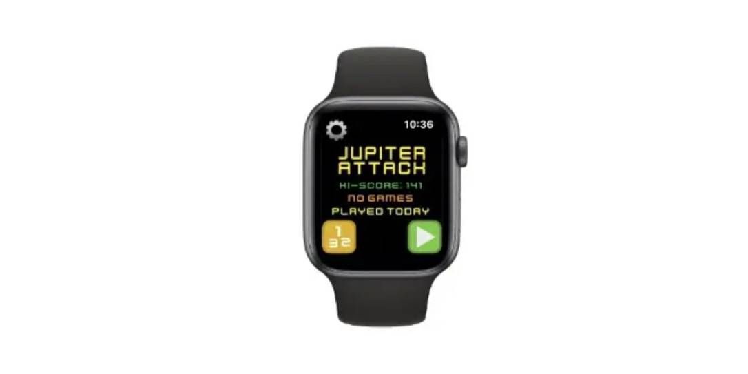 Jupiter Attack running on an Apple Watch