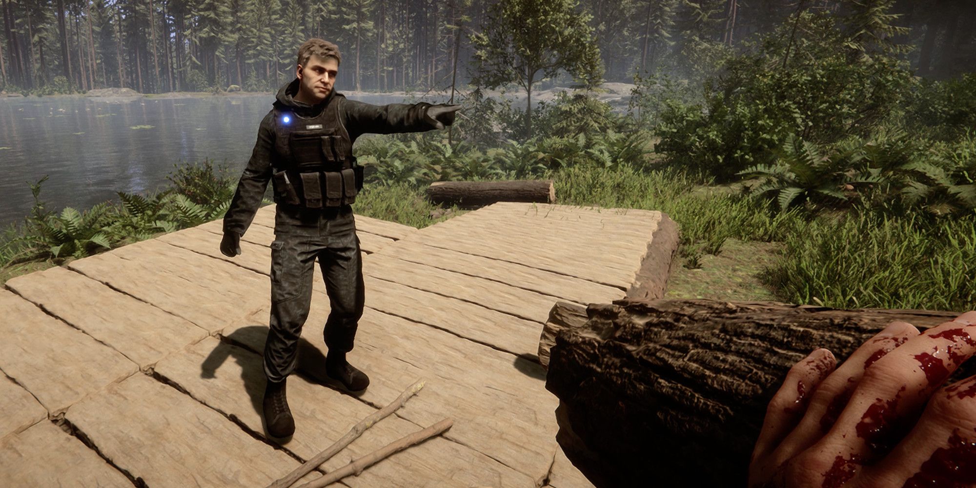 Sons of the Forest patch 4 lets Kelvin dual wield, teases log sled