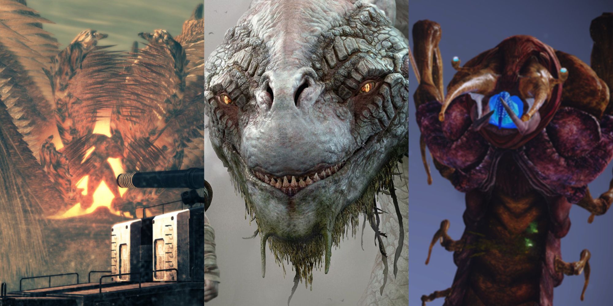Collage of Largest Video Game Monsters, featuring Lost Planet 2, God of War, and Mass Effect Legendary Edition