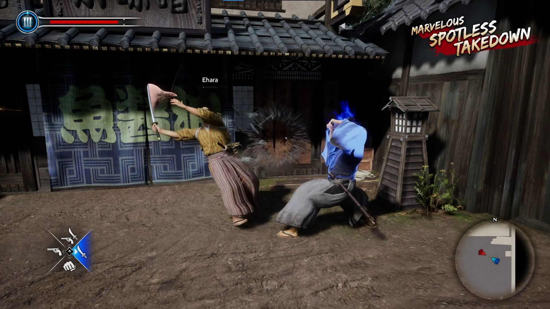 Like A Dragon Ishin, Combat Guide, Ryoma parrying a strike with his Katana