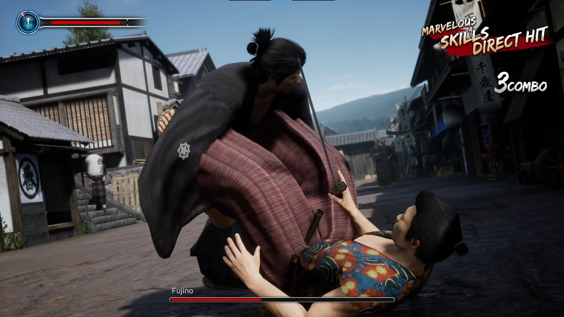 Like A Dragon Ishin, Combat Guide, Ryoma using the giant swing Heat Attack