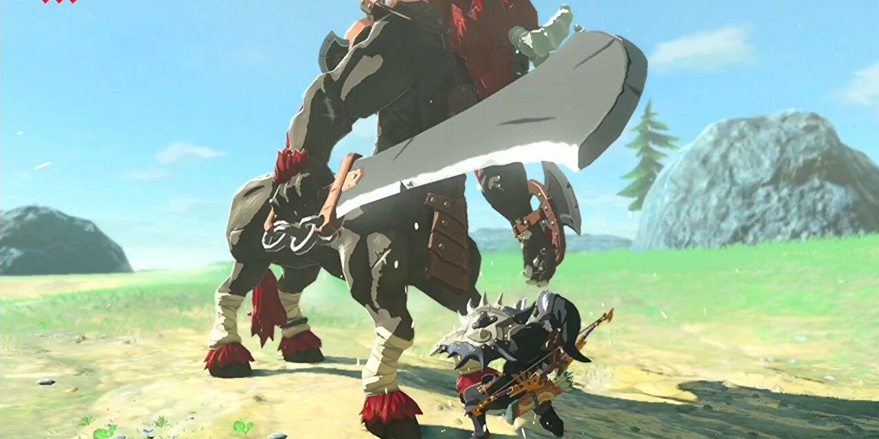 Link fighting Lynel in Breath of the Wild