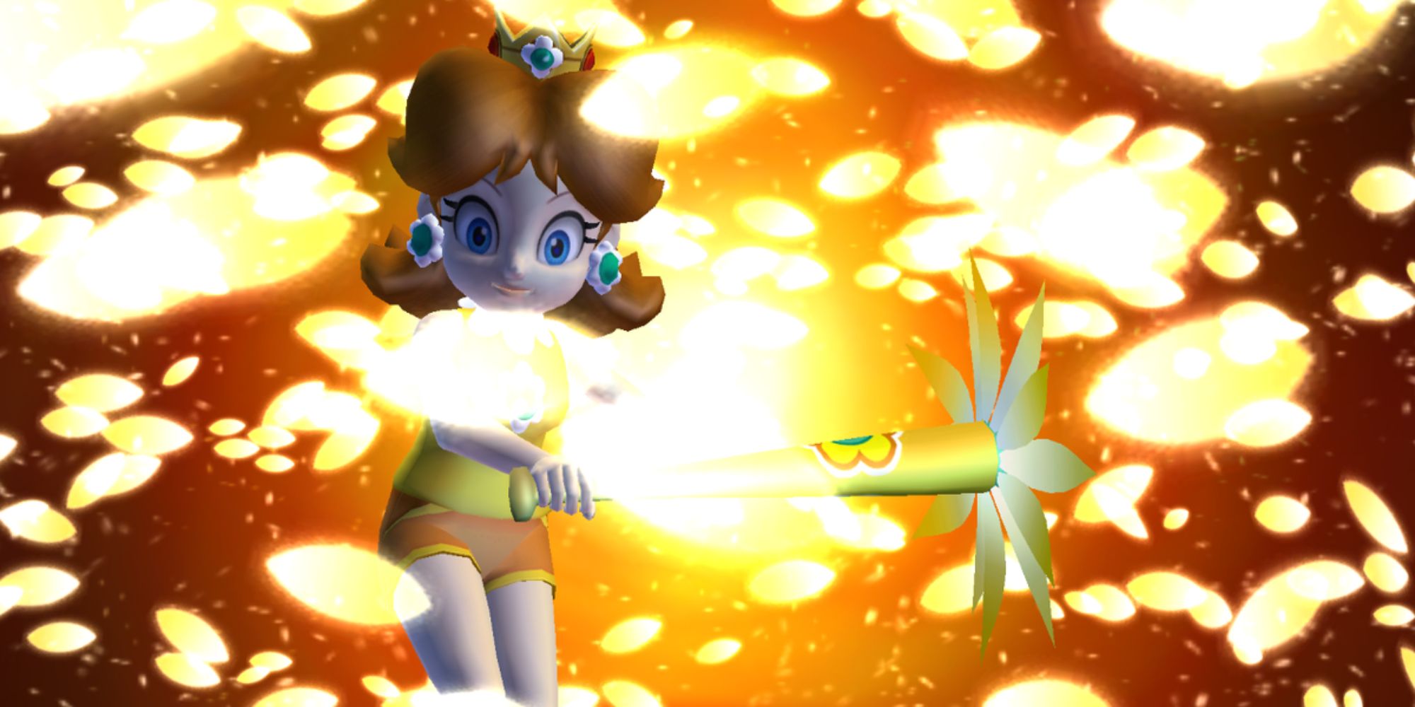 Mario Super Sluggers Screenshot Of Daisy Flower Swing