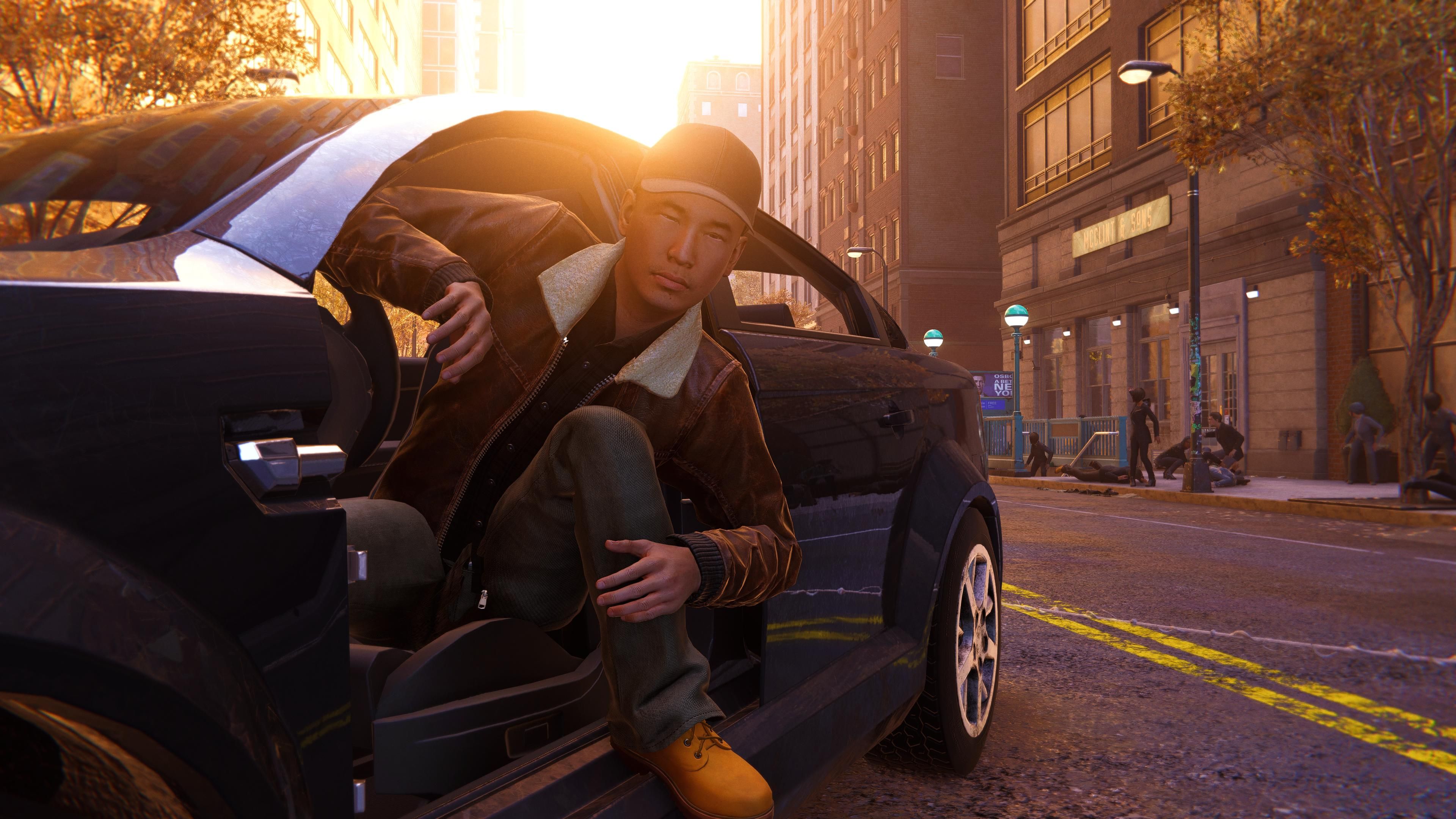 Passenger getting out of car in Marvel's Spider-Man Remastered