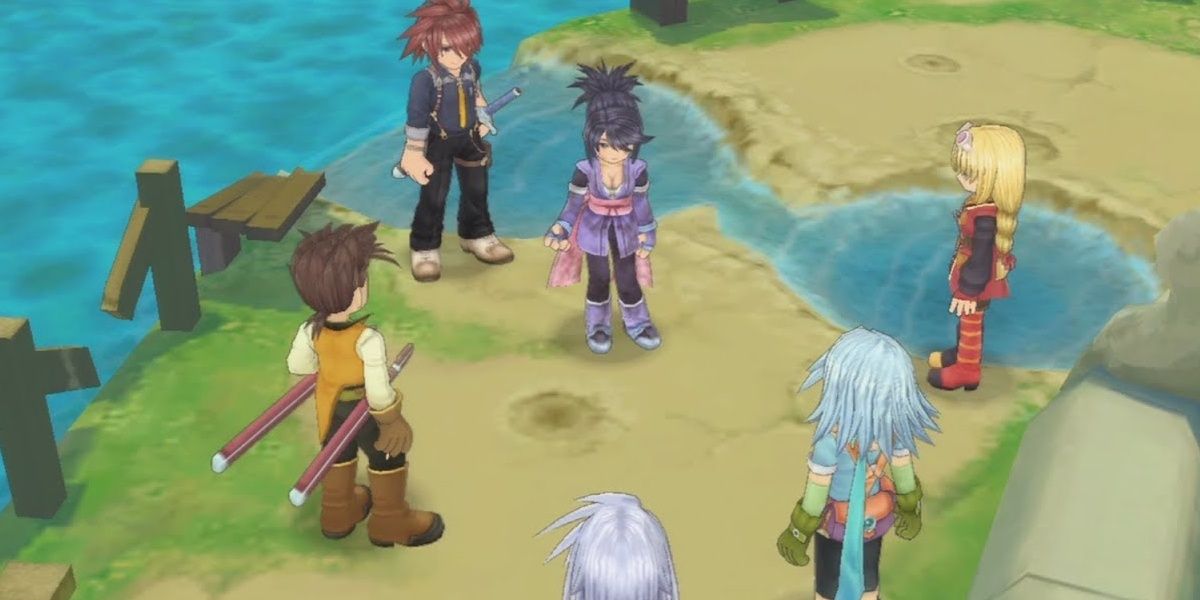The Tales Of Symphonia crew discuss what to do about the ruined city of Luin